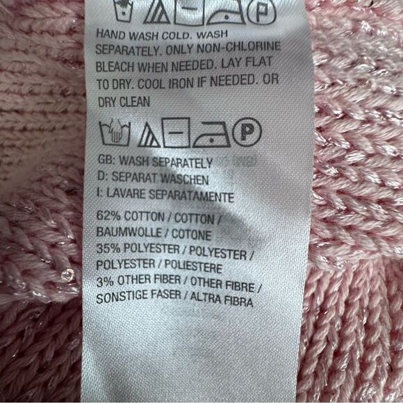 Isaac Mizrahi Live Pink Open Front Cardigan Metallic Pockets Sweater QVC M NEW - Picture 13 of 14